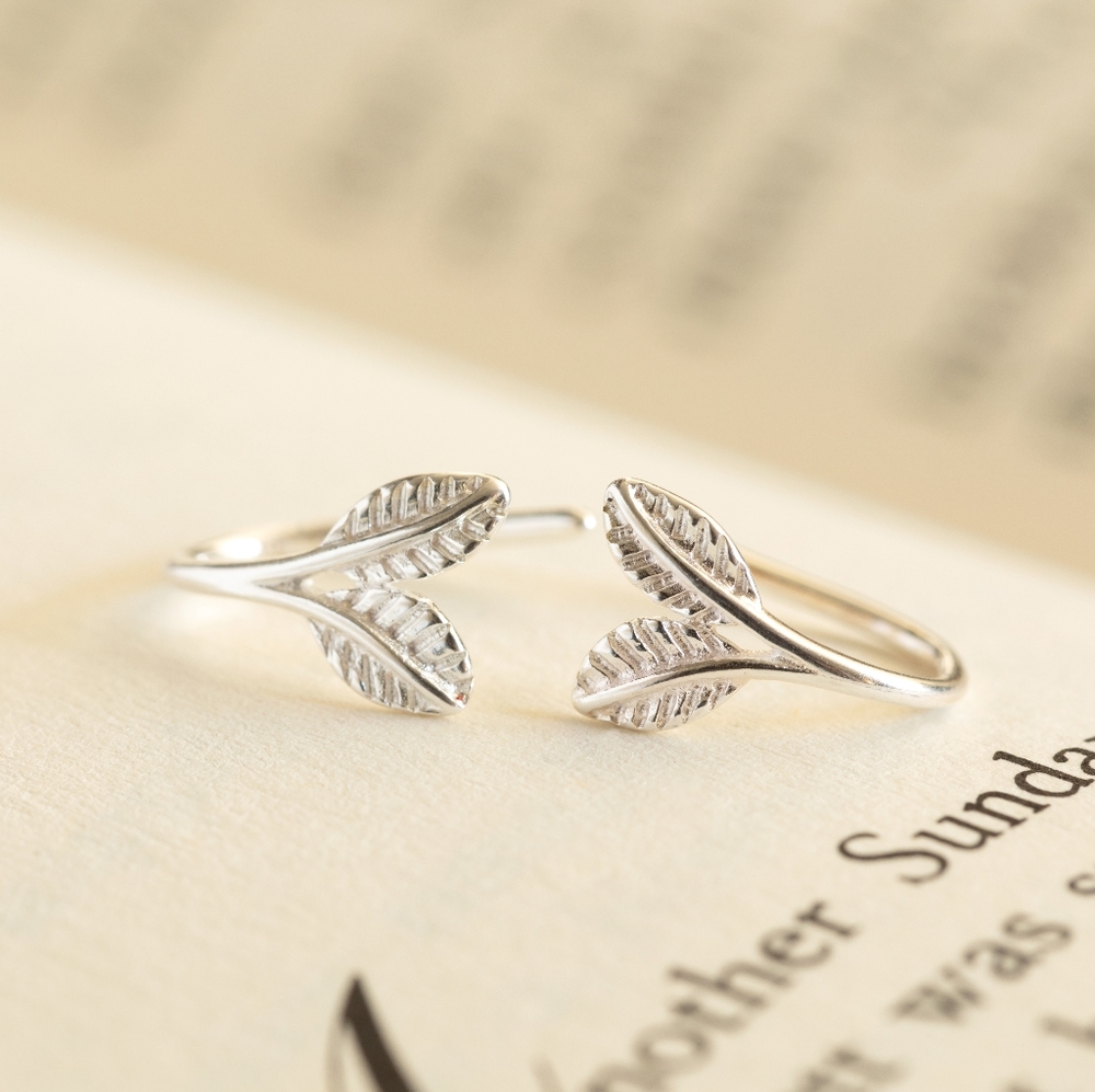 Frosted Leaf Earrings - Only 1 left! - Picture 5 of 11